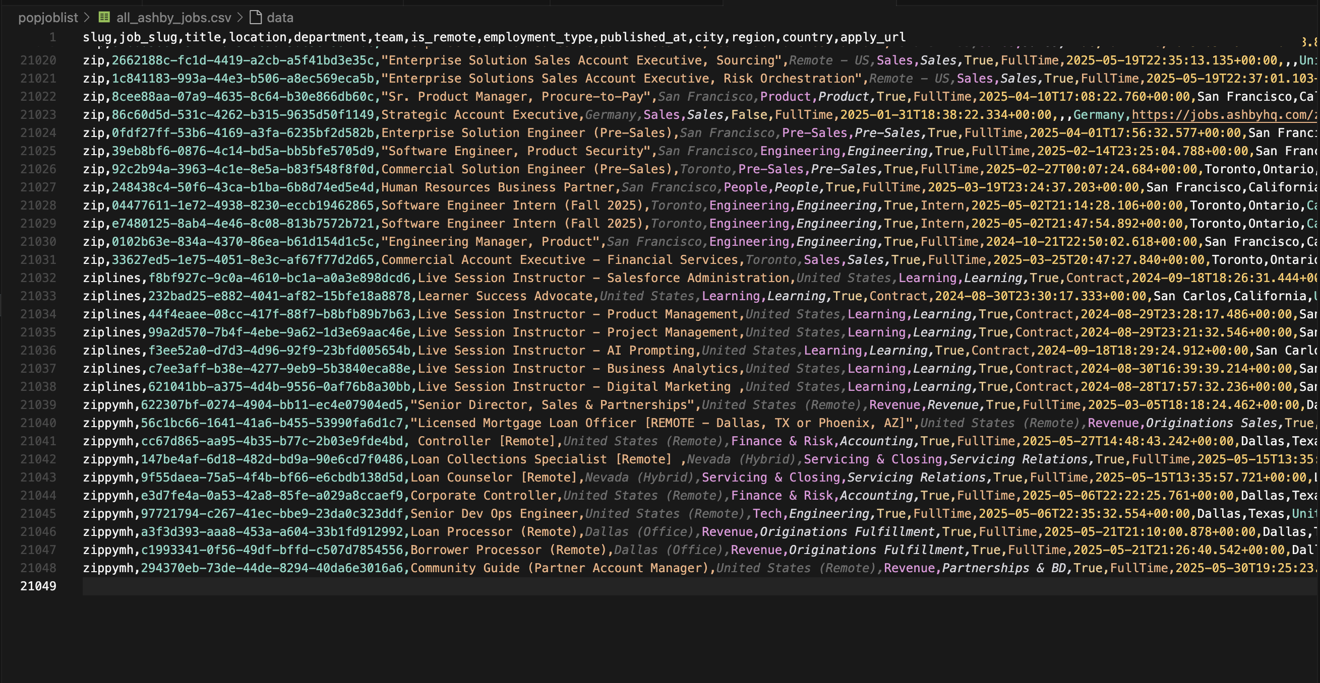 PopJobList Job Scraper